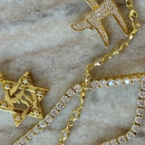Star Of David + Chai Necklace