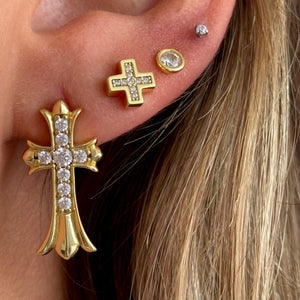 BABY CROSS EARRING