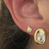 Oval CZ Dome Earring
