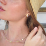 Oval CZ Dome Earring