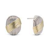 Two-Tone Ribbed Earring