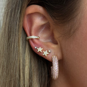 SOPHIA PINK PAVE HOOP EARRING