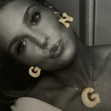 Iced Jumbo Letter Earring - Single