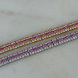 Delaney Pink Tennis Bracelet