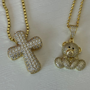 ICED JUMBO CROSS NECKLACE