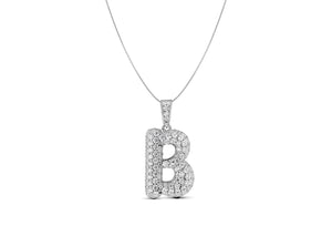 SILVER BUBBLE LETTER CZ NECKLACE