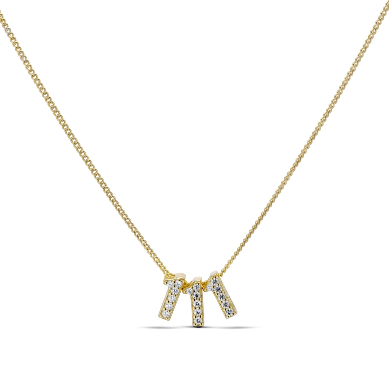 Baby Angel Number Necklace in 14K gold plating, angled view