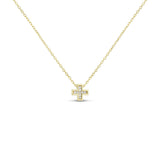Baby Cross Necklace in 14K gold plating, front view