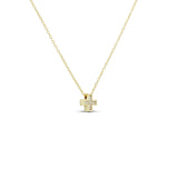 Gold Baby Cross Necklace, side view