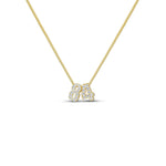 Baby CZ Double Digit Number Necklace in gold, front view