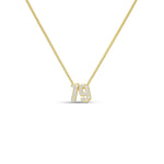 Baby CZ Double Digit Number Necklace in gold, number 19