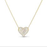 Iced Baby Jumbo Heart Necklace in 14K gold plating, front view