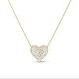 Iced Baby Jumbo Heart Necklace in 14K gold plating, front view