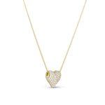 Iced Baby Jumbo Heart Necklace in 14K gold plating, side view