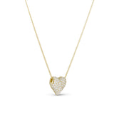 Iced Baby Jumbo Heart Necklace in 14K gold plating, side view