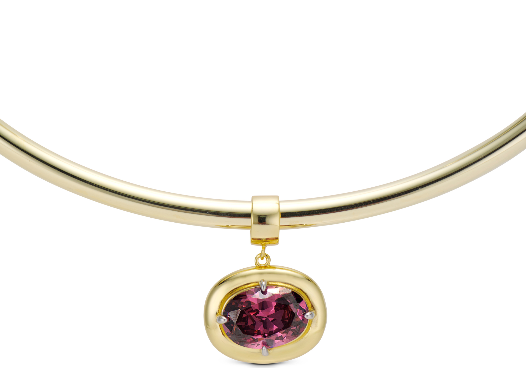 Gold birthstone necklace with purple CZ birthstone pendant