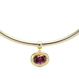 Gold birthstone necklace with purple CZ birthstone pendant