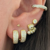 Cz Classic Huggie Hoop Earring