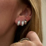 Cz Classic Huggie Hoop Earring