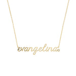 Classic Script Nameplate Necklace evangelina, detail