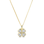 CZ Lucky 4 Me Necklace in 14K gold plating, front view