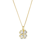 CZ Lucky 4 Me Necklace, angled view of the clover pendant