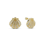 CZ Shelly Earring pave seashell detail