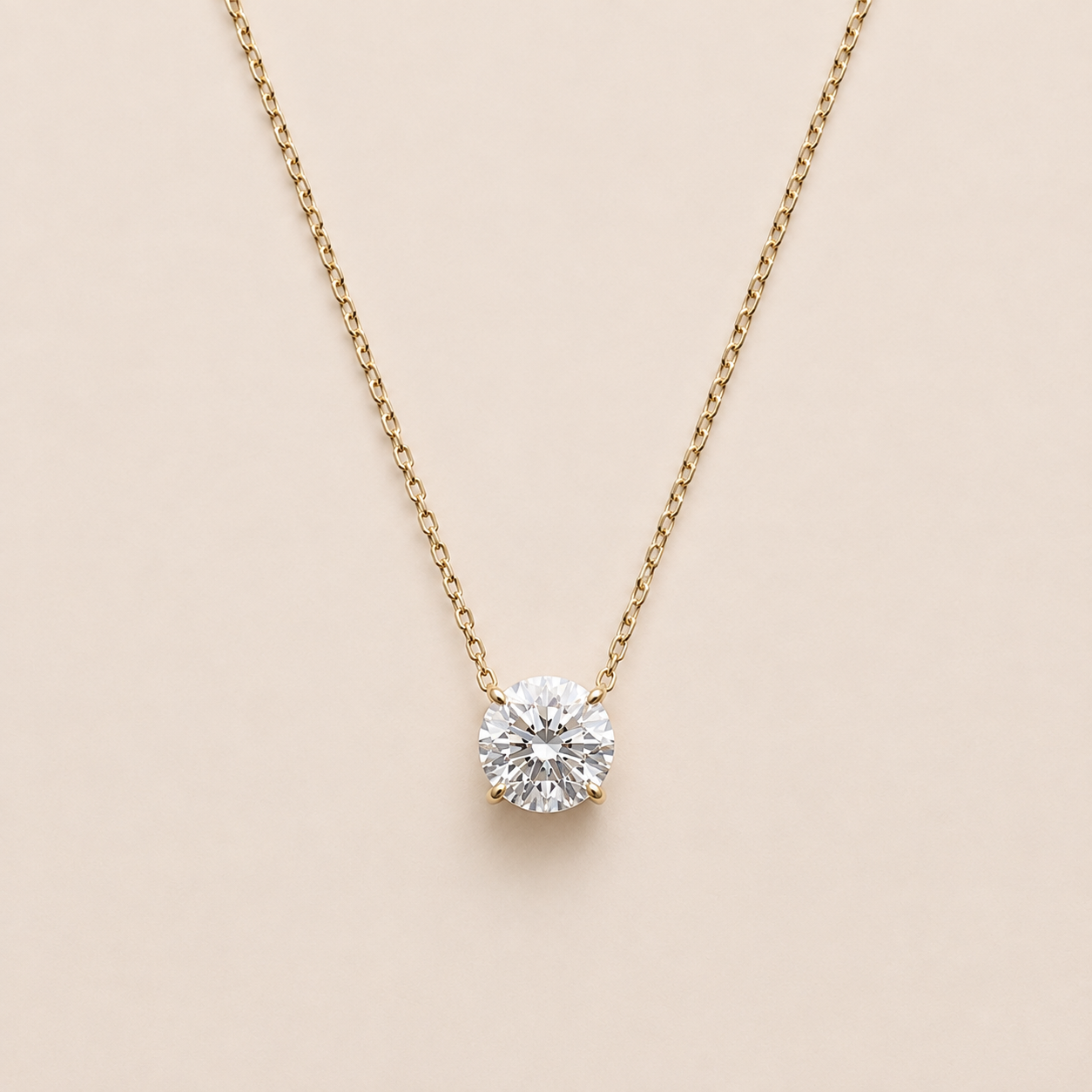 Classic Round Diamond Necklace