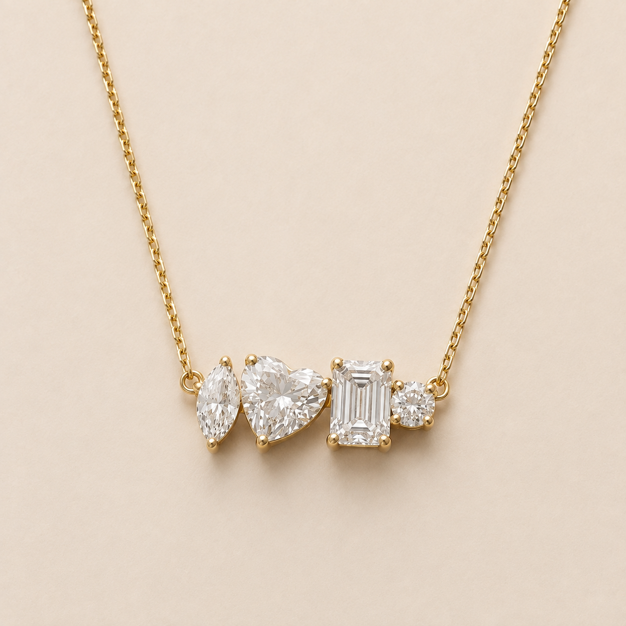 Multi Shape Diamond Necklace