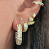 Chunky Pave Hoop Earring|EP Jewels