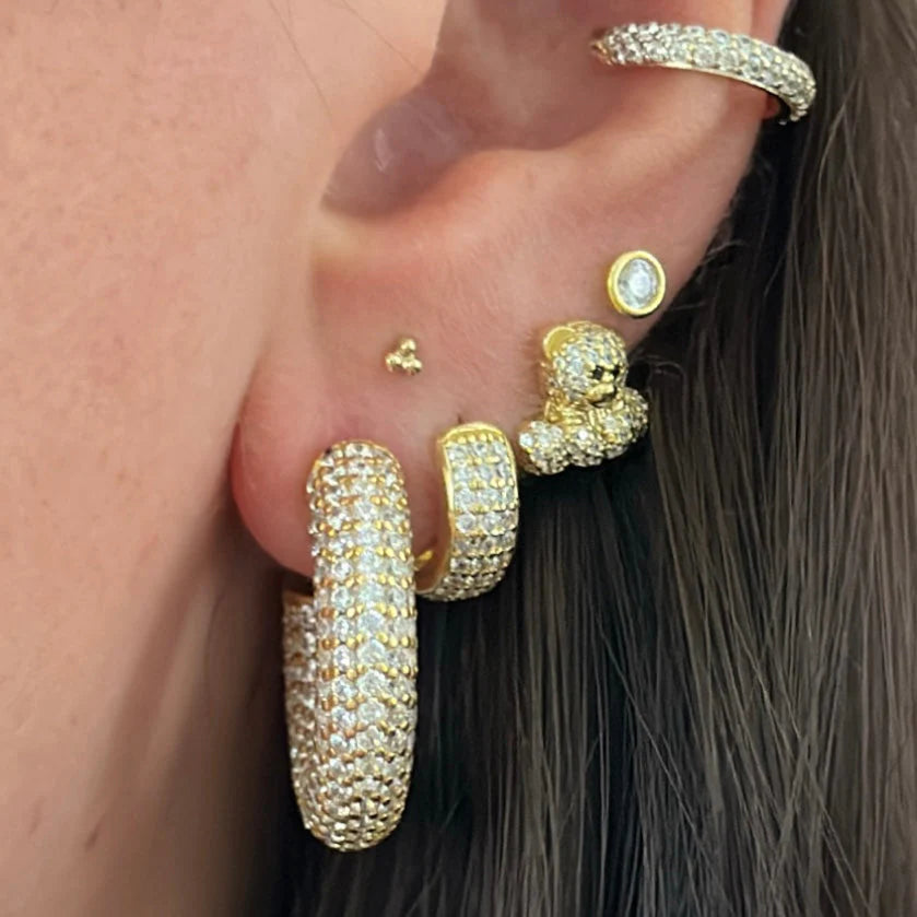 Chunky Pave Hoop Earring|EP Jewels