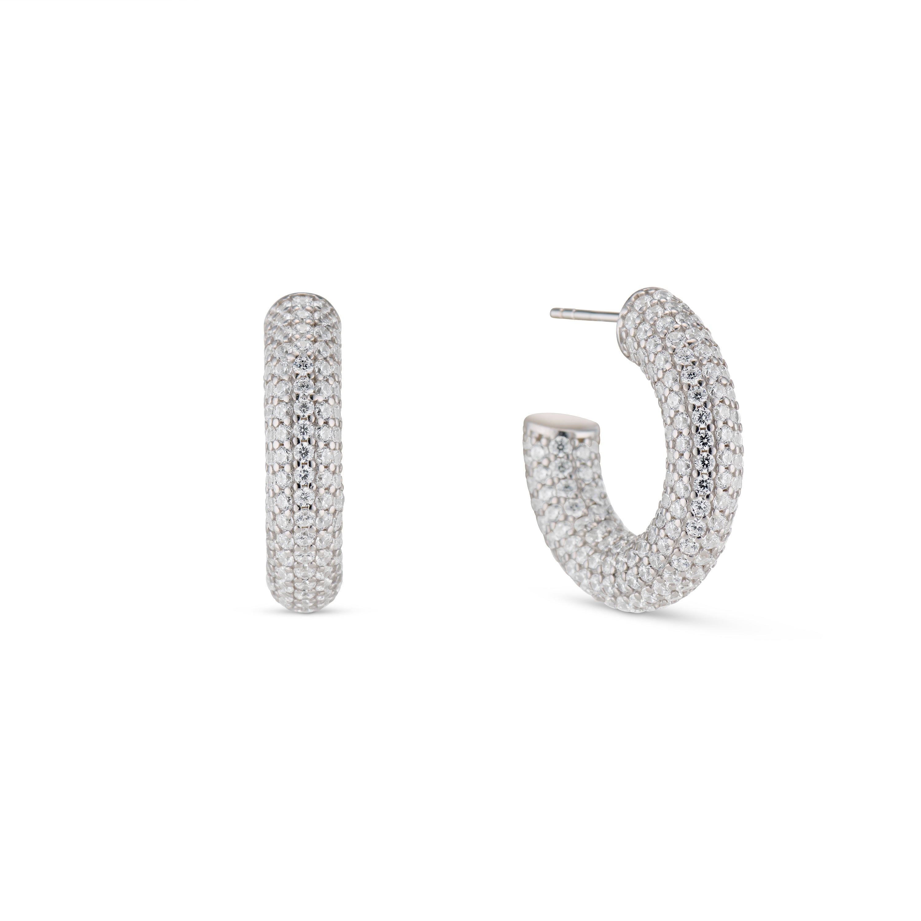 Chunky Pave Hoop Earring|EP Jewels