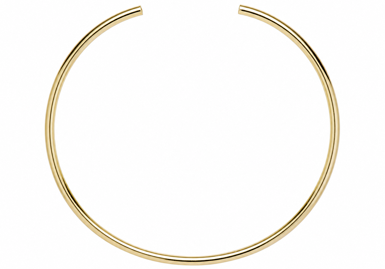 Classic oval gold cuff necklace