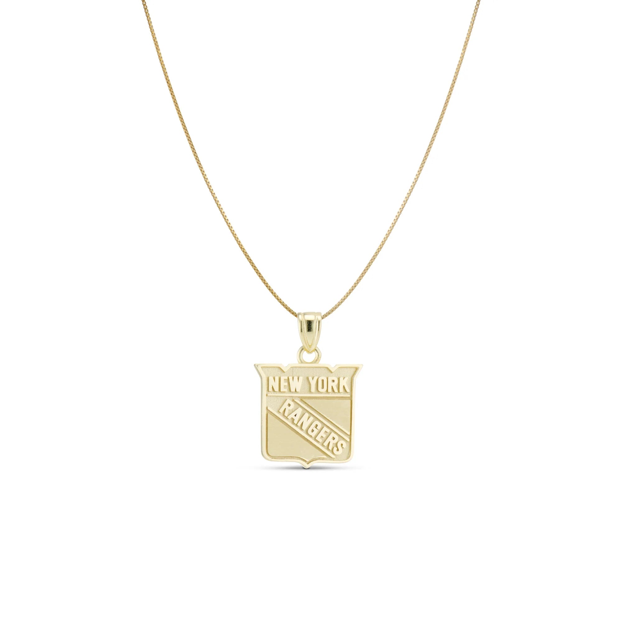 Classic NY Rangers Necklace in 14K gold plating, front view