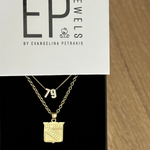 Classic NY Rangers Necklace with a gold number necklace on an EP Jewels card
