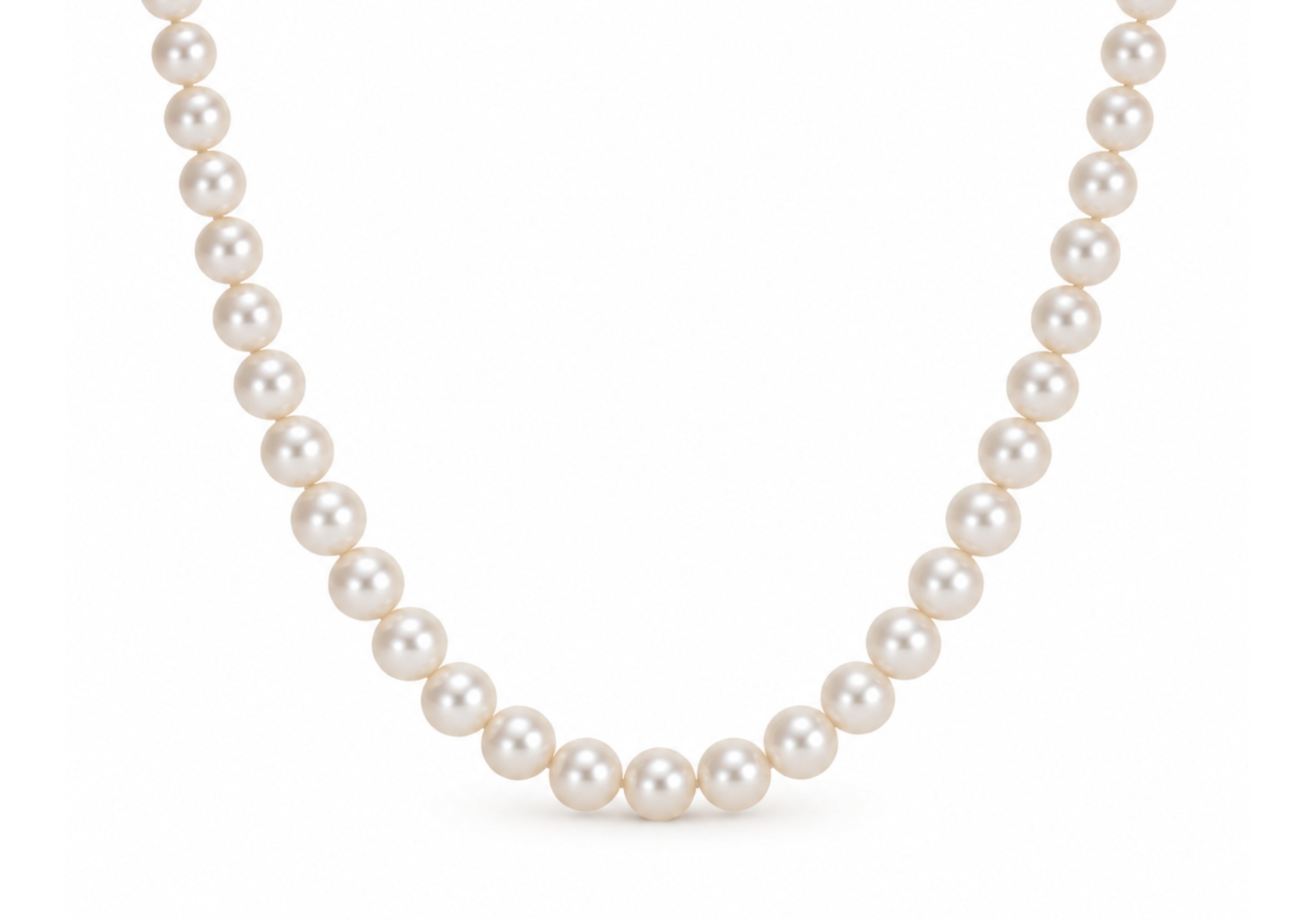 Classic Pearl Necklace, a strand of round freshwater pearls