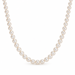 Classic Pearl Necklace with freshwater pearls, front view