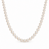 Classic Pearl Necklace with freshwater pearls, front view