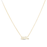Classic Script Nameplate Necklace with a short name