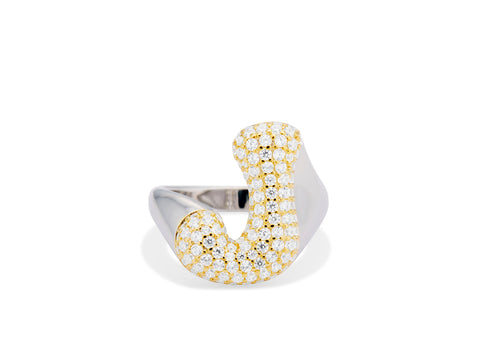 ICED JUMBO LETTER RING 10