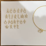 Classic Cz Letter Cuff Charm
