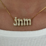 Iced Jumbo Initials Necklace
