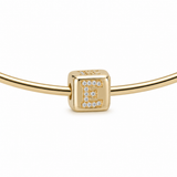 Dice Letter Cuff Charm pave CZ initial detail