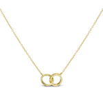 Double Amore Necklace in gold on a dainty chain