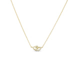 Double Hearts Necklace in 14K gold plating, side view