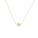 Double Hearts Necklace in 14K gold plating, side view