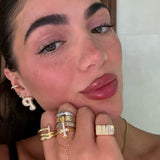 Iced Jumbo Letter Earring - Single