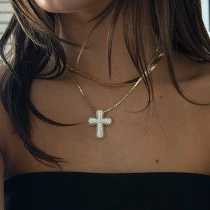 ICED JUMBO CROSS NECKLACE