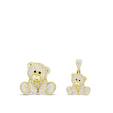 Iced Jumbo EP Teddy pendant beside the smaller Iced EP Teddy pendant to compare sizes