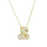 Iced Jumbo EP Teddy Necklace in 14K gold plating, side view